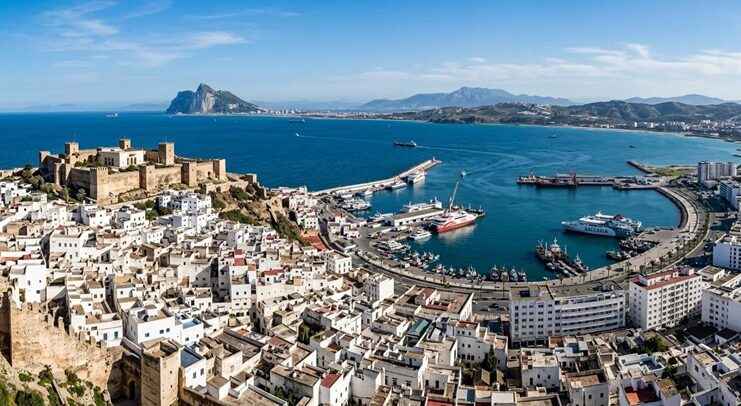 «طنجة الآثمة» كما وصفها محمود درويش.. لماذا ظلت المدينة تغوي العالم؟ منظر لمدينة طنجة المغربية والبحر المتوسط من جهة القصبة