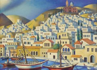 من محمود سعيد إلى محمد المليحي: من يصنع سعر الفنان العربي؟ لوحة «قرية» التي رسمها الفنان المصري محمود سعيد عام 1923
